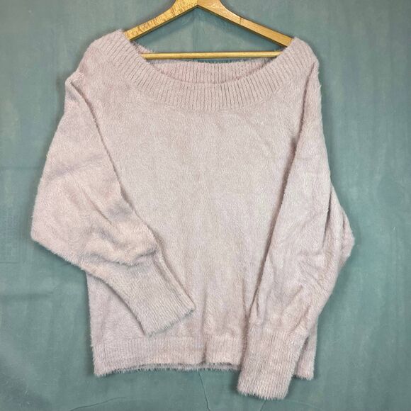Express Sweater Women’s Large Light Pink Pullover Cozy Top Long Sleeve Casual - Picture 1 of 7